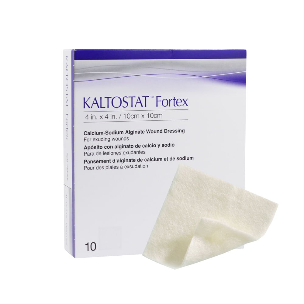 Curativo de Cálcio e Sódio - Kaltostat Fortex 10x10cm - CONVATEC