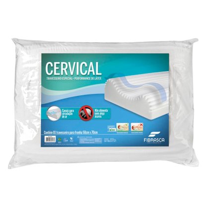 Travesseiro Cervical Látex Lavável - FIBRASCA
